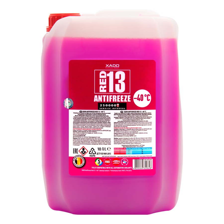 Antifreeze XADO Antifreeze Red 13 -40°С 10 L
